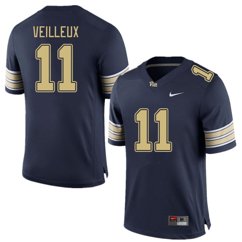 Men #11 Christian Veilleux Pitt Panthers College Football Jerseys Stitched Sale-Navy